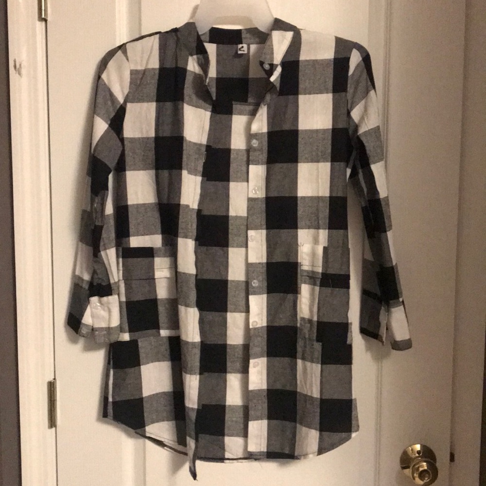 plaid button down